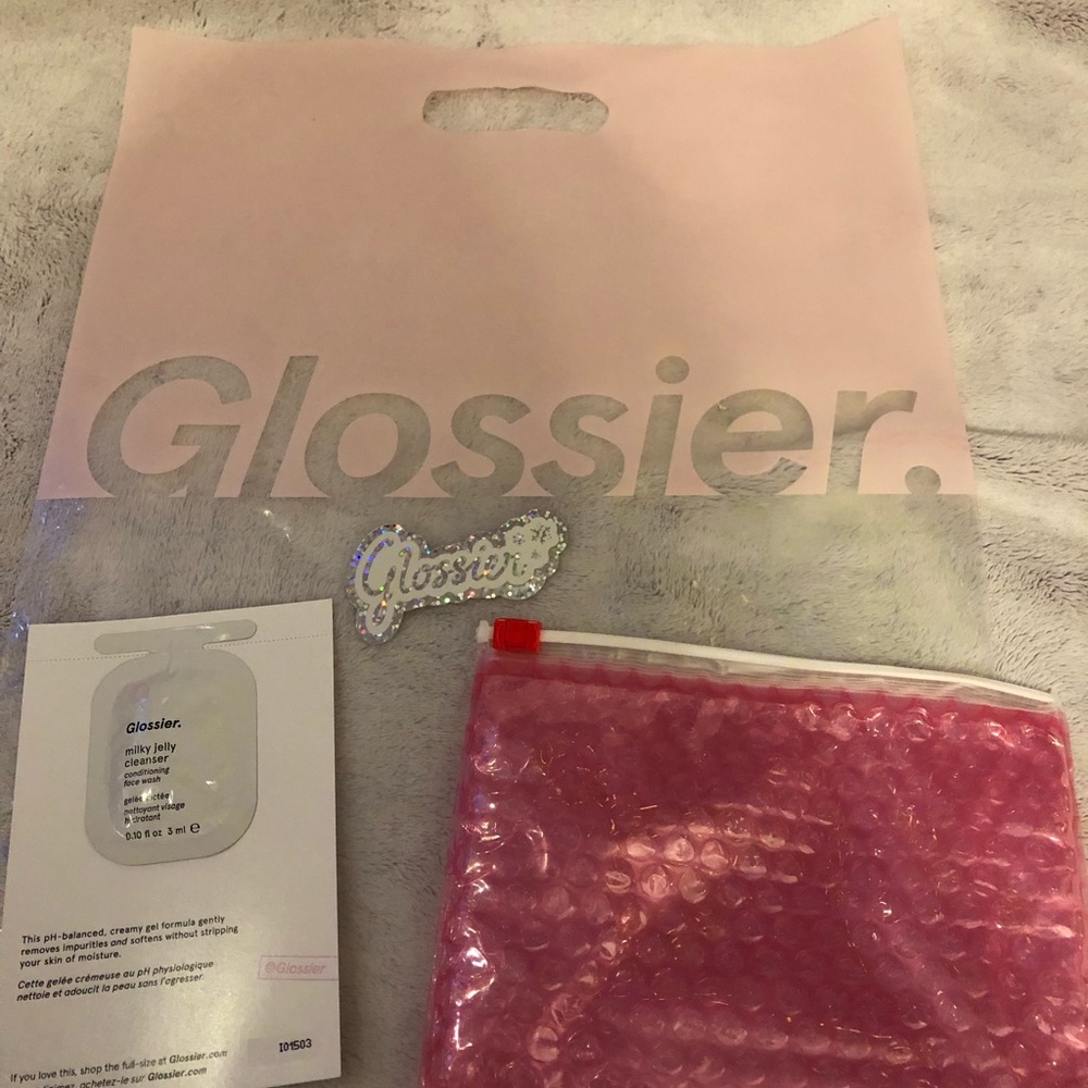 Glossier Bag, Sample, Sticker